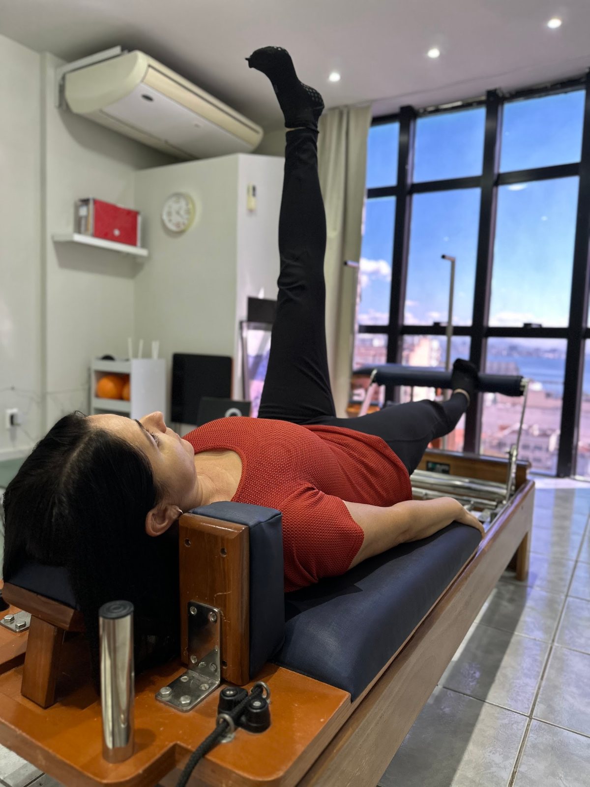 Aula de Pilates no reformer